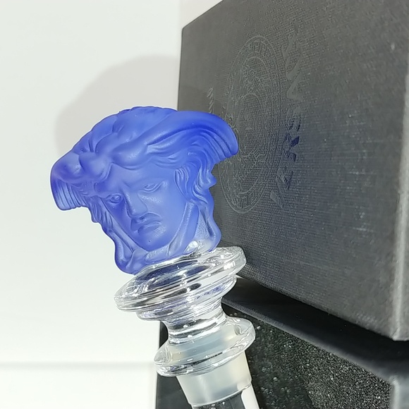 Versace Rosenthal Vintage Colbalt crystal bottle stopper authentic - New in Box - Picture 8 of 9